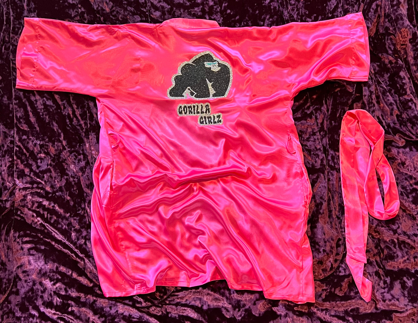 Custom Satin Robes with Glitter Heat Transfer Vinyl